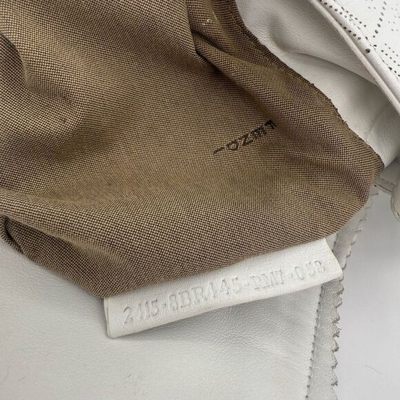 FENDI Chef Hobo White Perforated FF Zucca Logo Calfskin Small Shoulder B… - Picture 10 of 12